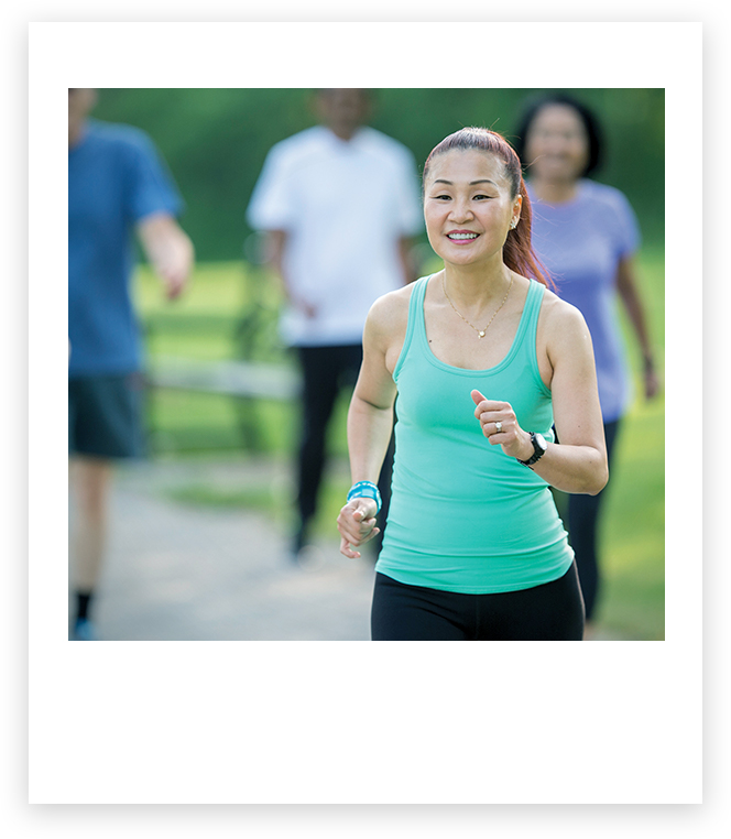 Woman running outdoors